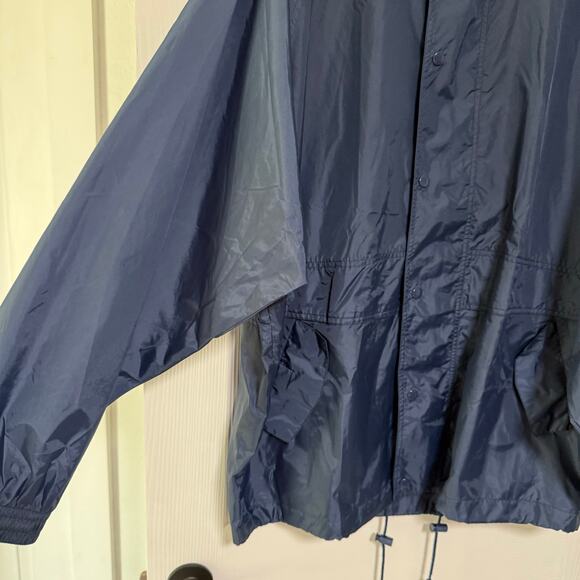 AM Player Men's Blue Navy Zip/ Snap Windbreaker Jacket Size XL - Picture 5 of 14